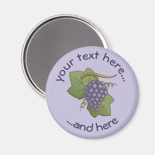 Lilac Grapes Magnet (Vorderseite/Rückseite)