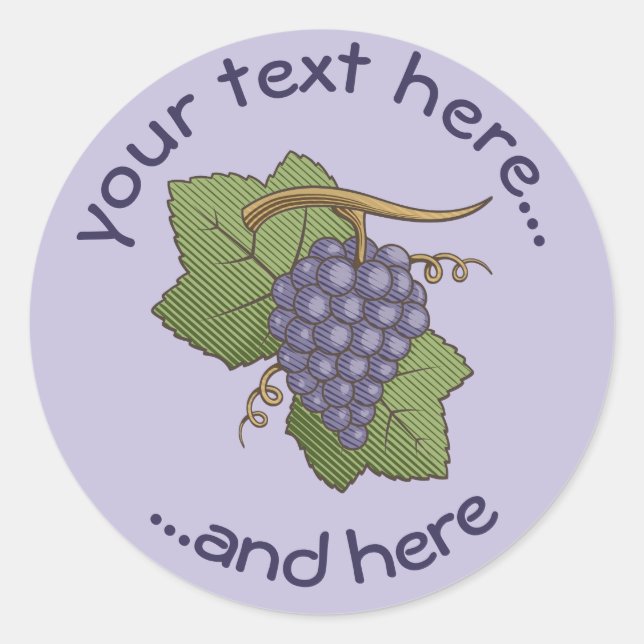 Lilac Grapes Runder Aufkleber (Vorderseite)