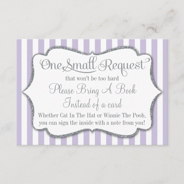 Lilac Gray Babydusche mit einem Lesegerät Begleitkarte (Vorderseite)