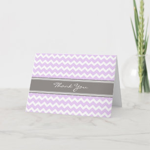 Lilac Gray Chevrons Baby Shower Danke Karte