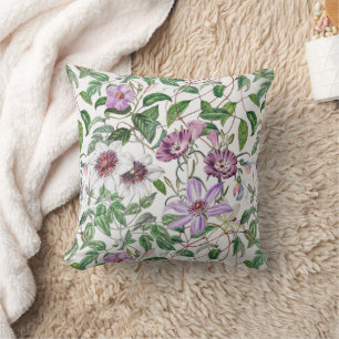 Lilac Green White Vintag Botanische Blume Kissen