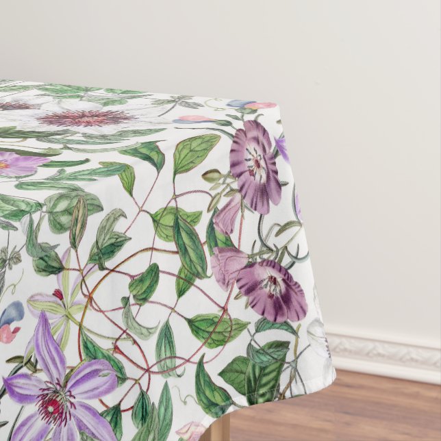 Lilac Green White Vintag Botanische Blume Tischdecke (Beispiel)