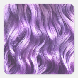 Lilac Hair Background Square Sticker
