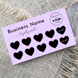 Lilac & Heart Add Your Logo Discount Minimal Girly Treuekarte