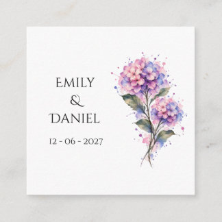 Lilac Hydrangea Watercolor Personalized Wedding Begleitkarte