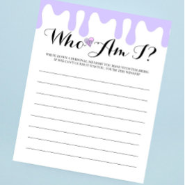 Lilac Ice Cream Brautparty "Wer bin ich?" Spiel