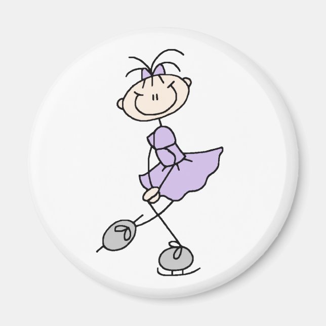 Lilac Ice Skating Girl Magnet (Devant)