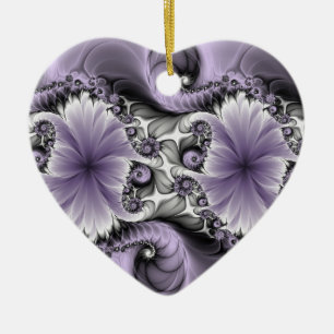 Lilac Illusion Abstraktes florales Fraktal Kunst Keramik Ornament