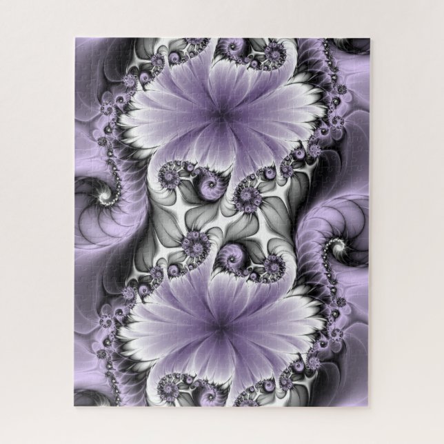 Lilac Illusion Abstraktes florales Fraktal Kunstfa (Vertikal)