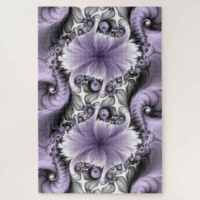 Lilac Illusion Abstraktes florales Fraktal Kunstfa (Vertikal)