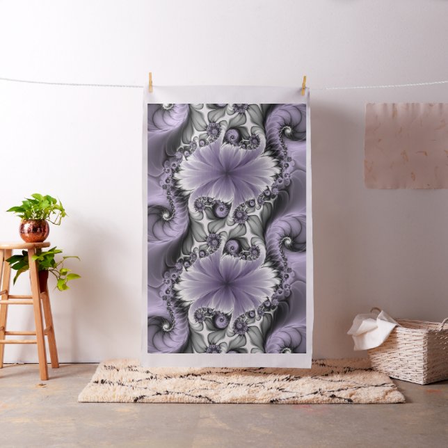 Lilac Illusion Abstraktes florales Fraktal Kunstfa Stoff (Beispiel)
