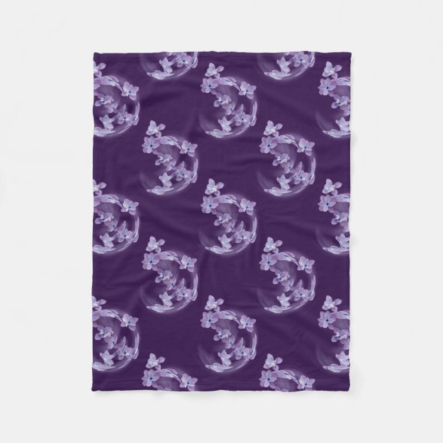 Lilac im Kreis Fleecedecke (Vorderseite)