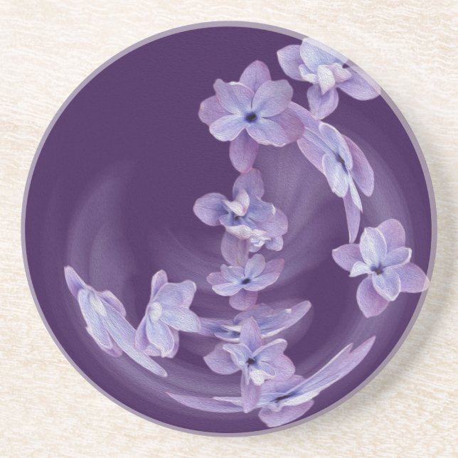 Lilac im Kreis Sandstein Untersetzer (Vorne)