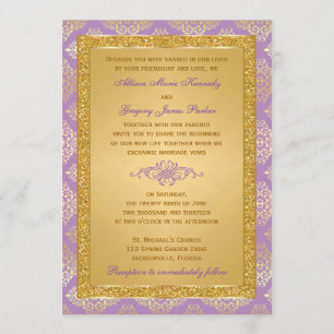 Lilac, IMITAT Glitzer, Damask Weditation Einladung