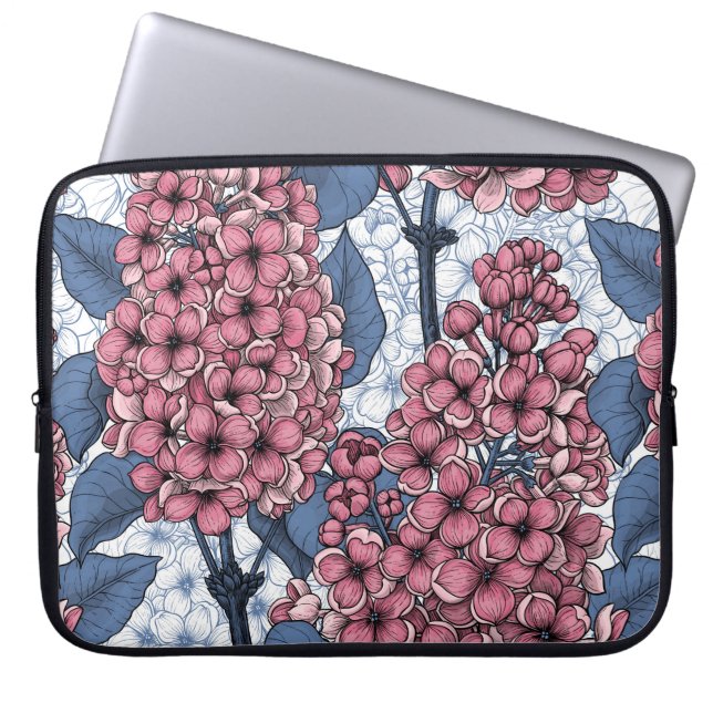 Lilac in Rosa und Blau Laptopschutzhülle (Vorderseite)