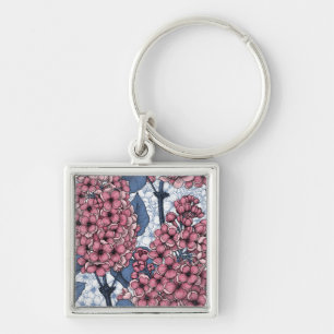 Lilac in Rosa und Blau Schlüsselanhänger