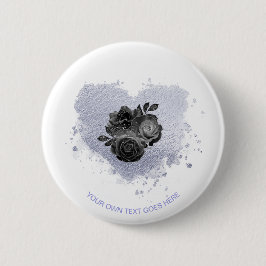 *~* Lilac Iridescent Heart Blume Weiße Anpassung Button
