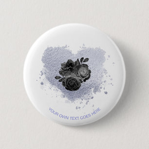 *~* Lilac Iridescent Heart Blume Weiße Anpassung Button
