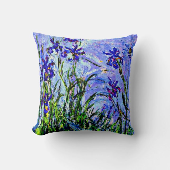 Lilac Irises von Claude Monet, Kissen (Vorderseite)