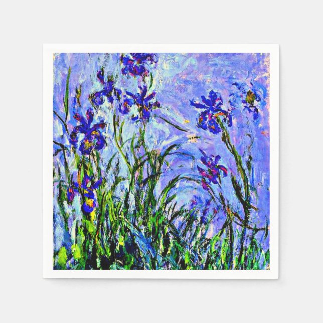 Lilac Irises von Claude Monet Serviette (Vorderseite)