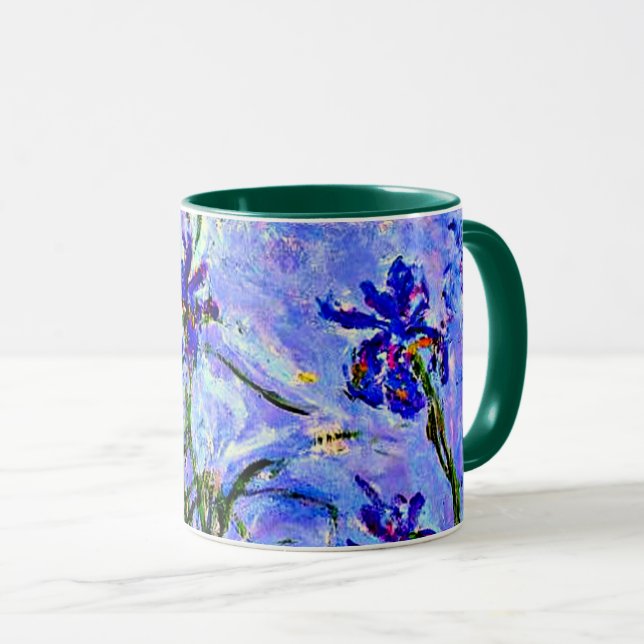Lilac Irises von Claude Monet Tasse (VorderseiteRechts)