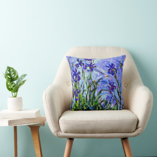 Lilac Irises von Claude Monet, Throw Pillow Kissen