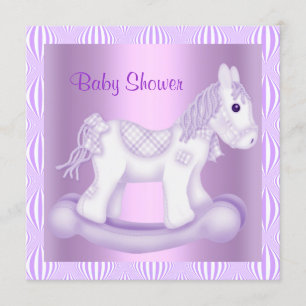 LILAC JOTTY ROCKING BABY SHOWER CHEVAL INVITATION