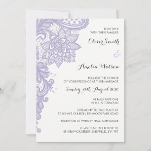 Lilac Lace Hochzeit Einladung