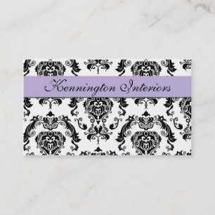 Lilac Lave Lila Black Damask Lace Business Cards Visitenkarte