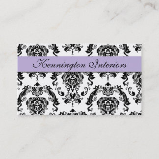 Lilac Lave Lila Black Damask Lace Business Cards Visitenkarte