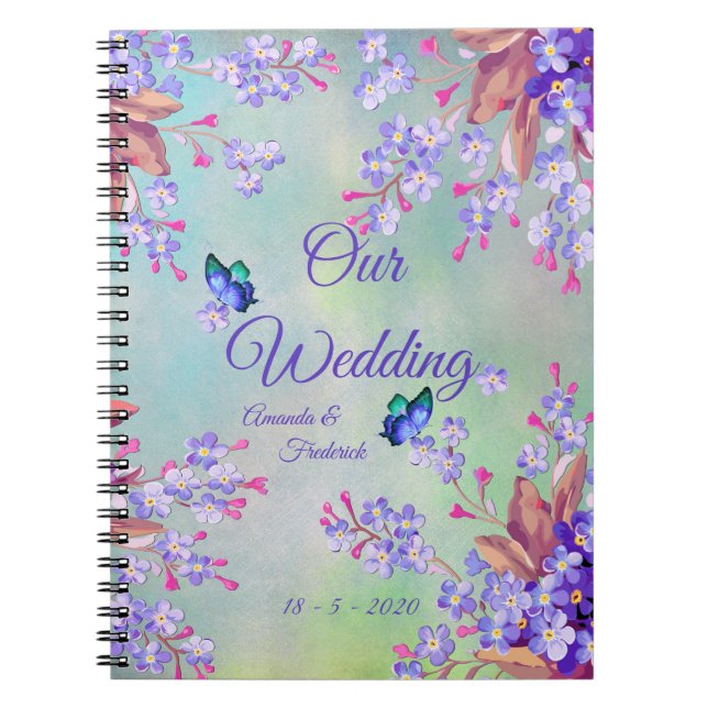 Lilac Lavender Blume Wedding Notizblock (Vorderseite)