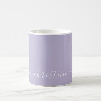 Lilac Lavender C123 & White Minimalistisch Name Cu Kaffeetasse