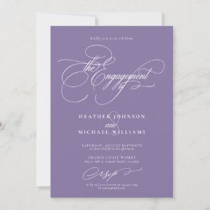 Lilac Lavender Calligrafy Verlobung Einladung