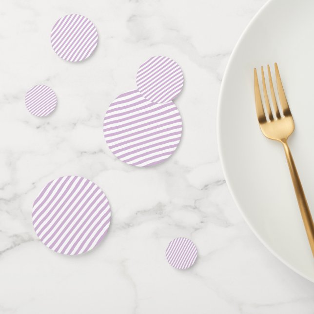 Lilac Lavender Color Diagonal Striped Wedding Konfetti (Gruppe)