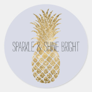 Lilac Lavender Glitzer Glitzy Pineaple Sparkle Runder Aufkleber