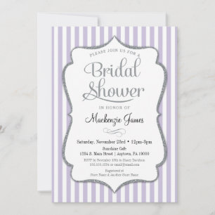 Lilac Lavender Grey Invitation de douche nuptiale