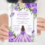 Lilac lavender lila silber Quinceanera Butterfly Einladung<br><div class="desc">Lilac lavender lila silber Quinceanera Butterfly Einladung Mis Quince Anos,  15. Geburtstag, </div>