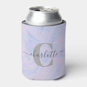 Lilac Lavender Marble Elegante Monogram Name Custo Dosenkühler