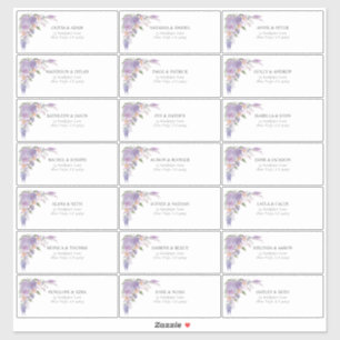 Lilac Lavender Mauve Script Gastadresse Aufkleber