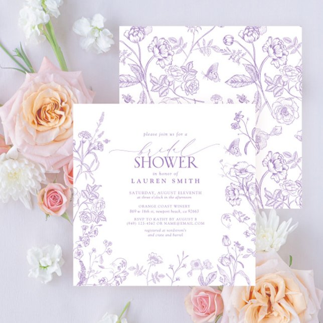 Lilac Lavender Viktorianisches florales Brautparty Einladung (Von Creator hochgeladen)