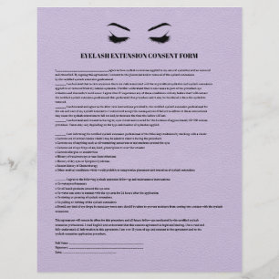LILAC Leder EYELASH EXTENSION CONSENT FORMULAR Flyer
