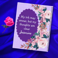 Lilac Lefty Notebook Blumendesign + Mädchenname