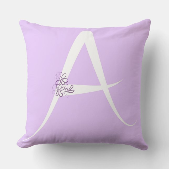 Lilac Letter A Kissen (Vorderseite)