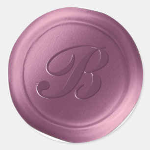 Lilac Lila 1 Letter Monogram Wax Siegel Stickers