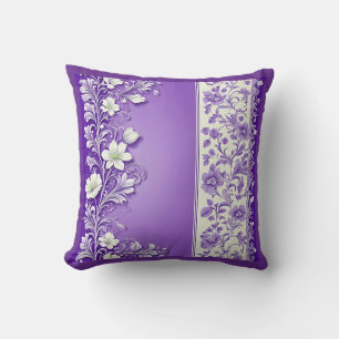 Lilac-Lila Blumenmuster Kissen
