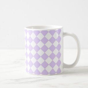 Lilac Lila Diamond Checked Patterns Kaffeetasse