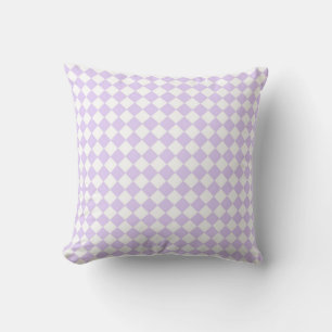 Lilac Lila Diamond Checked Patterns Kissen