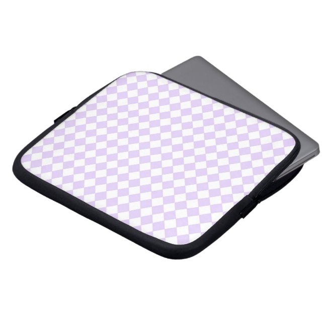 Lilac Lila Diamond Checked Patterns Laptopschutzhülle (Vorne Oben)