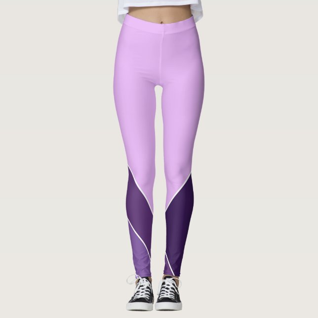 Lilac Lila Elegant Vee Zuhause Pattern Leggings (Vorderseite)