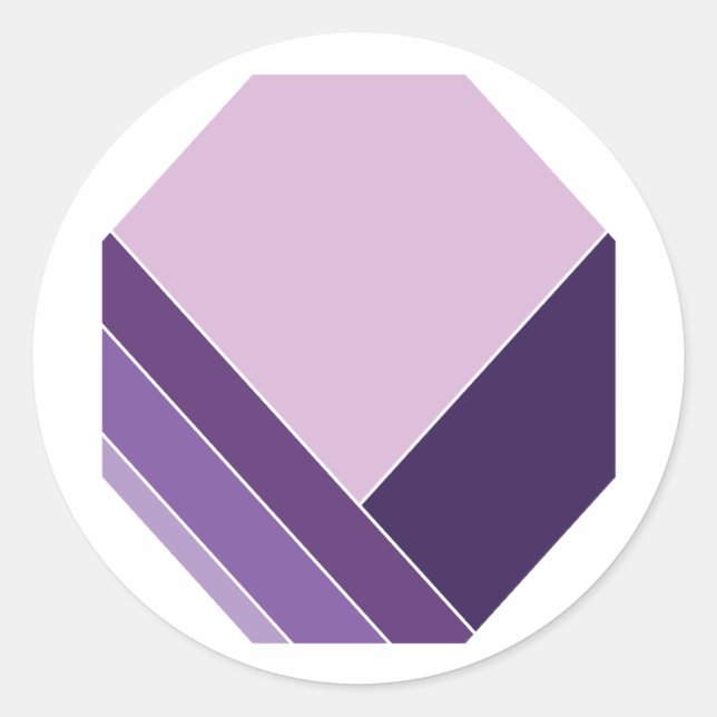 Lilac Lila Elegant Vee Zuhause Pattern Runder Aufkleber (Vorderseite)
